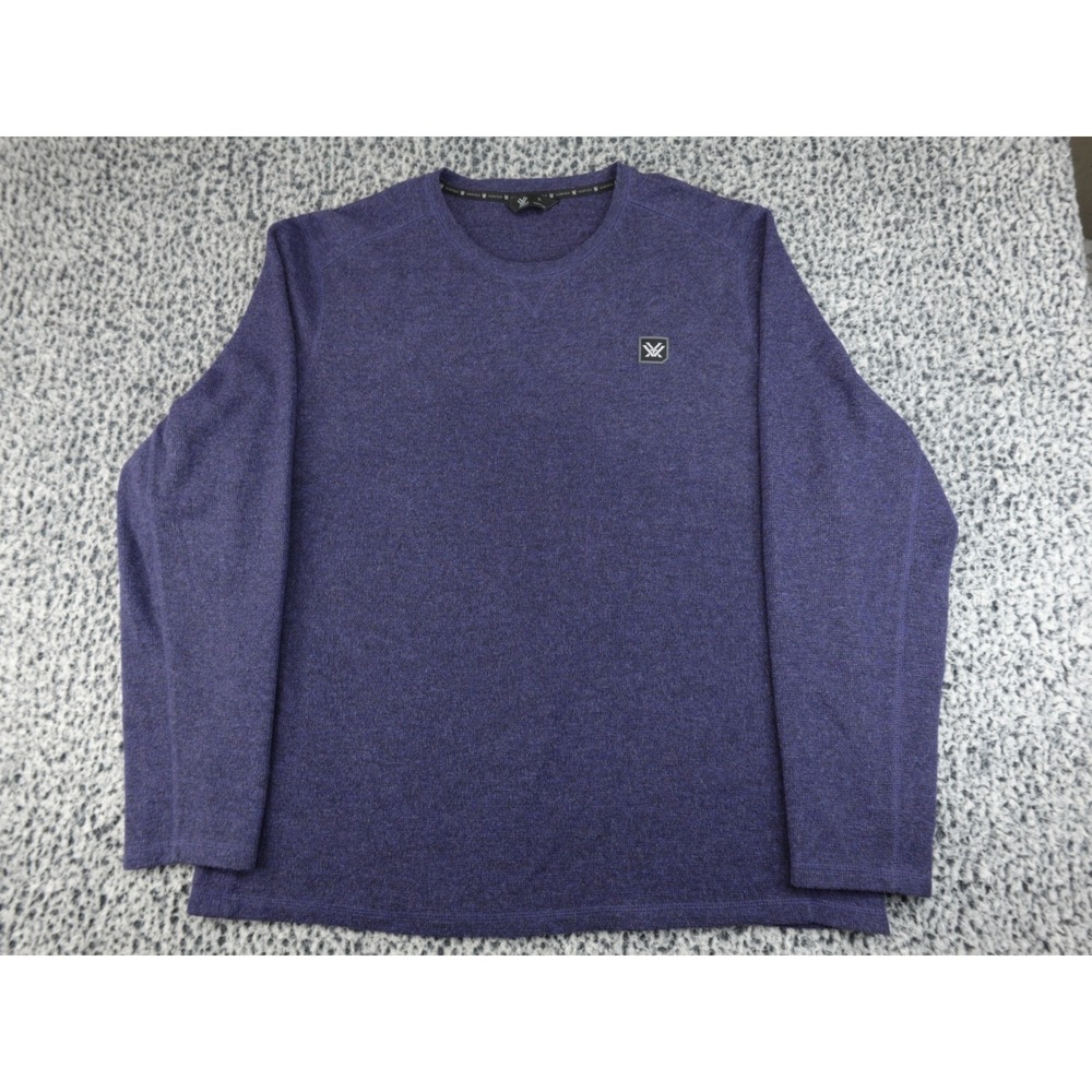 Vortex Optics Pullover Mens XL Purple Long Sleeve Crew Neck Logo Patch Heathered